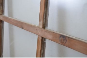 アンティーク建具　古い木味が懐かしい雰囲気漂うガラス戸1枚(引き戸)(R-064606)