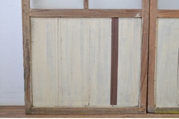 アンティーク建具　昔懐かしい佇まいが魅力のガラス戸2枚セット(引き戸)(R-064607)