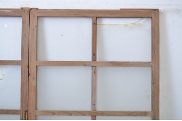 アンティーク建具　昔懐かしい佇まいが魅力のガラス戸2枚セット(引き戸)(R-064607)