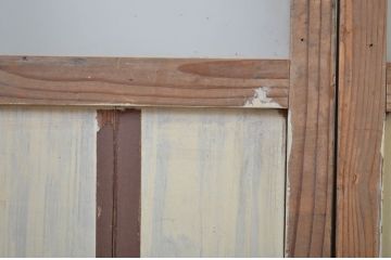 アンティーク建具　昔懐かしい佇まいが魅力のガラス戸2枚セット(引き戸)(R-064607)
