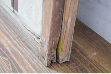 アンティーク建具　昔懐かしい佇まいが魅力のガラス戸2枚セット(引き戸)(R-064607)