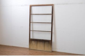 アンティーク建具　レトロな空間づくりにおすすめの横桟ガラス戸1枚(引き戸)(R-064608)