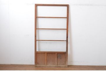 アンティーク建具　レトロな空間づくりにおすすめの横桟ガラス戸1枚(引き戸)(R-064608)