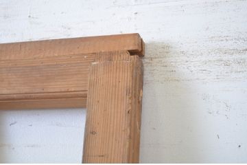 アンティーク建具　変わりデザインの障子入りガラス戸1枚(障子戸、引き戸、ガラス帯戸)(R-064610)