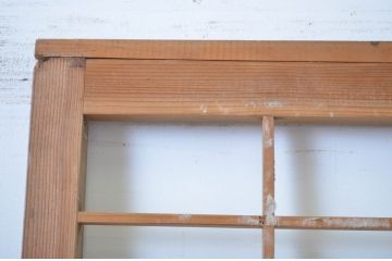 アンティーク建具　変わりデザインの障子入りガラス戸1枚(障子戸、引き戸、ガラス帯戸)(R-064610)