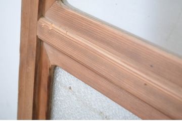 アンティーク建具　変わりデザインの障子入りガラス戸1枚(障子戸、引き戸、ガラス帯戸)(R-064610)