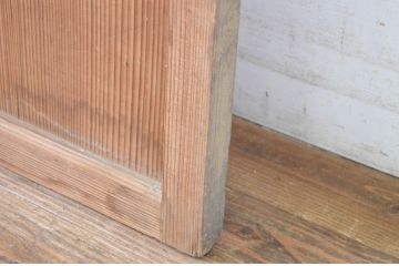 アンティーク建具　変わりデザインの障子入りガラス戸1枚(障子戸、引き戸、ガラス帯戸)(R-064610)