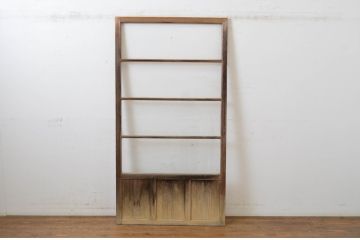アンティーク建具　時代の流れを感じさせる横桟ガラス戸1枚(引き戸)(R-064611)