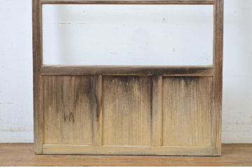アンティーク建具　時代の流れを感じさせる横桟ガラス戸1枚(引き戸)(R-064611)
