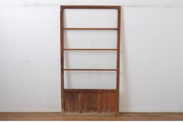 アンティーク建具　時代の流れを感じさせる横桟ガラス戸1枚(引き戸)(R-064611)