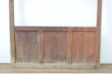 アンティーク建具　時代の流れを感じさせる横桟ガラス戸1枚(引き戸)(R-064611)