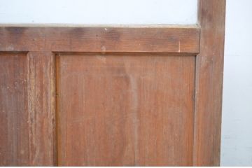 アンティーク建具　時代の流れを感じさせる横桟ガラス戸1枚(引き戸)(R-064611)