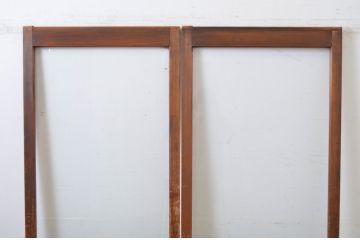 アンティーク建具　シンプルなデザインでお部屋に取り入れやすい幅狭ガラス戸2枚セット(引き戸)(R-064612)