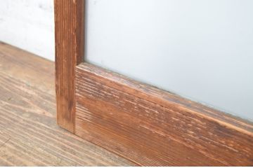 アンティーク建具　シンプルなデザインでお部屋に取り入れやすい幅狭ガラス戸2枚セット(引き戸)(R-064612)