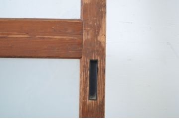 アンティーク建具　シンプルなデザインでお部屋に取り入れやすい幅狭ガラス戸2枚セット(引き戸)(R-064612)