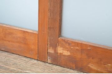 アンティーク建具　シンプルなデザインでお部屋に取り入れやすい幅狭ガラス戸2枚セット(引き戸)(R-064612)