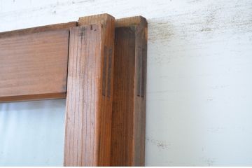 アンティーク建具　シンプルなデザインでお部屋に取り入れやすい幅狭ガラス戸2枚セット(引き戸)(R-064612)