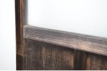 アンティーク建具　経年によって増した味わいが魅力的な横桟ガラス戸2枚セット(引き戸)(R-064613)