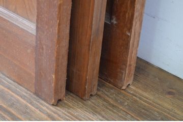 ビンテージ建具　美品!!　落ち着いた和の空間を演出するガラス帯戸3枚セット(ガラス戸、板戸、引き戸、ヴィンテージ)(R-064614)