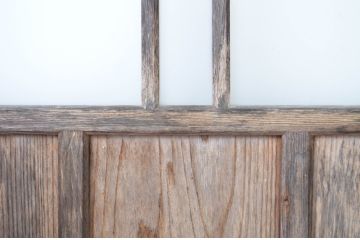 アンティーク建具　大正ロマン　経年を感じる風合いが魅力のガラス戸2枚セット(引き戸)(R-064615)