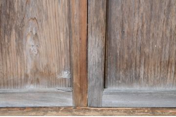 アンティーク建具　大正ロマン　経年を感じる風合いが魅力のガラス戸2枚セット(引き戸)(R-064615)