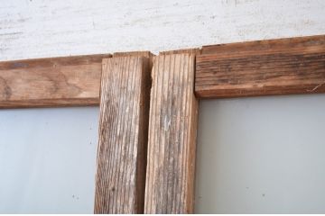 アンティーク建具　大正ロマン　経年を感じる風合いが魅力のガラス戸2枚セット(引き戸)(R-064615)