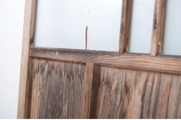 アンティーク建具　大正ロマン　経年を感じる風合いが魅力のガラス戸2枚セット(引き戸)(R-064615)