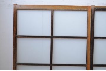 アンティーク建具　ペイント仕上げ限定　経年を感じる風合いが魅力のガラス戸4枚セット(引き戸)(R-064616)