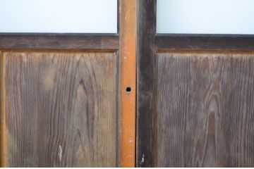 アンティーク建具　ペイント仕上げ限定　経年を感じる風合いが魅力のガラス戸4枚セット(引き戸)(R-064616)