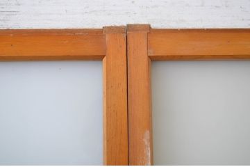 アンティーク建具　ペイント仕上げ限定　経年を感じる風合いが魅力のガラス戸4枚セット(引き戸)(R-064616)