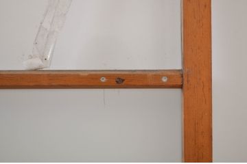 アンティーク建具　ペイント仕上げ限定　経年を感じる風合いが魅力の横桟ガラス戸4枚セット(引き戸)(R-064617)