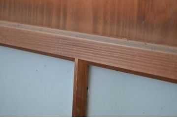 アンティーク建具　レトロな空間づくりにおすすめの幅狭ガラス帯戸2枚セット(ガラス戸、板戸、引き戸)(R-064618)