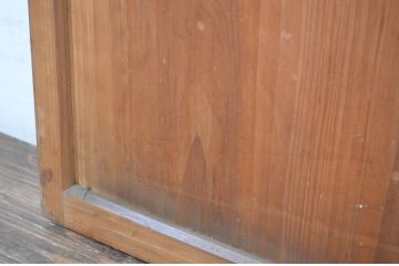 アンティーク建具　レトロな空間づくりにおすすめの幅狭ガラス帯戸2枚セット(ガラス戸、板戸、引き戸)(R-064618)