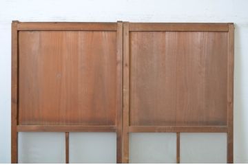 アンティーク建具　レトロな空間づくりにおすすめの幅狭ガラス帯戸2枚セット(ガラス戸、板戸、引き戸)(R-064618)