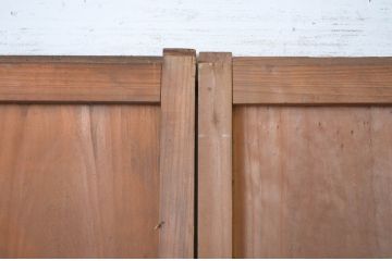 アンティーク建具　レトロな空間づくりにおすすめの幅狭ガラス帯戸2枚セット(ガラス戸、板戸、引き戸)(R-064618)
