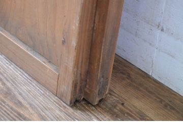 アンティーク建具　レトロな空間づくりにおすすめの幅狭ガラス帯戸2枚セット(ガラス戸、板戸、引き戸)(R-064618)