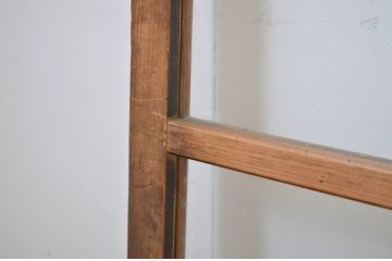 アンティーク建具　経年を感じさせる古い木味が魅力のガラス戸3枚セット(引き戸)(R-064623)
