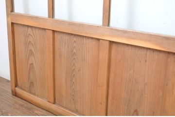 アンティーク建具　経年を感じさせる古い木味が魅力のガラス戸3枚セット(引き戸)(R-064623)