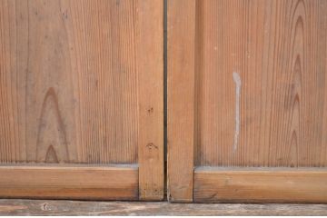 アンティーク建具　経年を感じさせる古い木味が魅力のガラス戸3枚セット(引き戸)(R-064623)