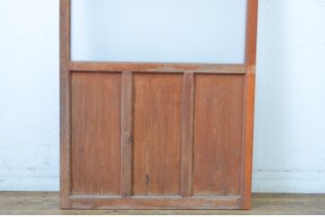 アンティーク建具　どこか懐かしい雰囲気を感じる横桟入りのガラス戸1枚(引き戸)(R-064624)