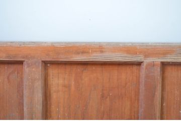 アンティーク建具　どこか懐かしい雰囲気を感じる横桟入りのガラス戸1枚(引き戸)(R-064624)