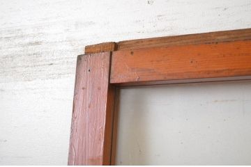 アンティーク建具　どこか懐かしい雰囲気を感じる横桟入りのガラス戸1枚(引き戸)(R-064624)