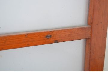 アンティーク建具　どこか懐かしい雰囲気を感じる横桟入りのガラス戸1枚(引き戸)(R-064624)