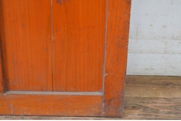 アンティーク建具　どこか懐かしい雰囲気を感じる横桟入りのガラス戸1枚(引き戸)(R-064624)