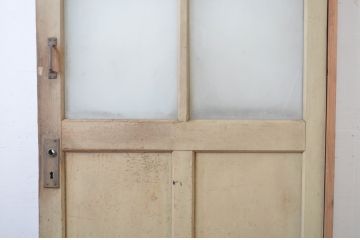 アンティーク建具　ペイント仕上げ限定　剥げたペンキの風合いが味わい深いドア1枚(扉、木製ドア、木製扉)(R-064625)