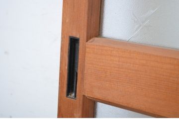 レトロ建具　昭和レトロな空間造りにおすすめのガラス戸1枚(引き戸、格子戸)(R-064626)