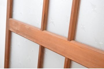 レトロ建具　昭和レトロな空間造りにおすすめのガラス戸1枚(引き戸、格子戸)(R-064626)