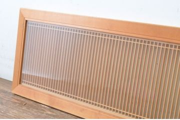 ビンテージ建具　両面ガラス　繊細な格子が目を惹く筬(おさ)欄間1枚(明り取り、明かり取り、オサランマ、ヴィンテージ、建具)(R-064630)