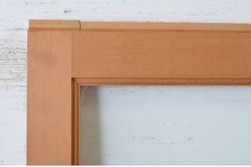 中古　美品　上質な面取り細工のガラス舞良戸2枚セット(まいらど、板戸、引き戸、ガラス戸、横格子戸)(R-064632)