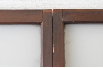 アンティーク建具　存在感のあるデザインの大正ロマンガラス戸2枚セット(引き戸、建具)(R-064633)